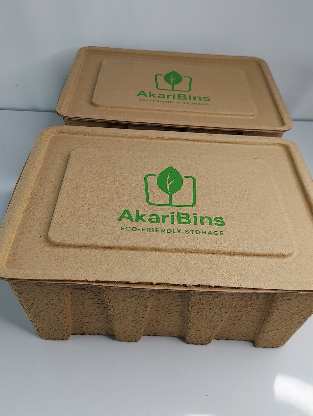 AKARIBINS  Eco STORAGE BINS –14.5 Qt-PLASTIC-FREE-STACKABLE  BOXES W/LIDS 2 PACK